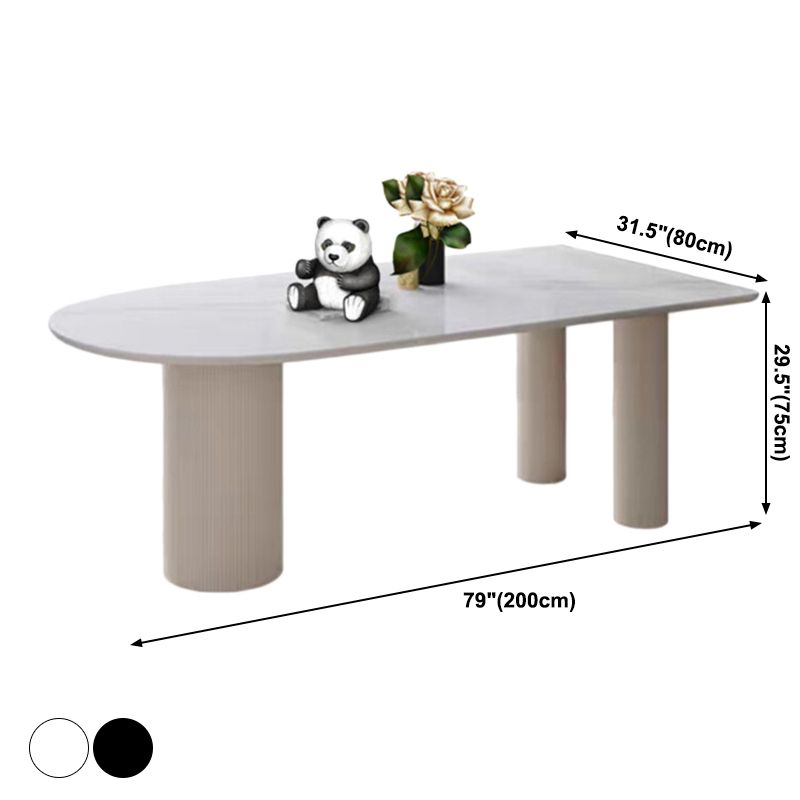 Metal Contemporary Free Form Table White Marble Top Table for Dining Room and Kitchen