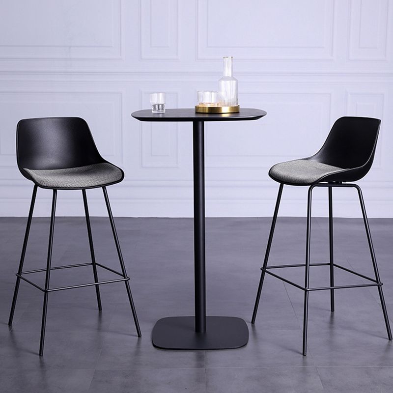 Modern Plastic Bar-stool Bucket Seat Counter Bar Stool with Metal Legs