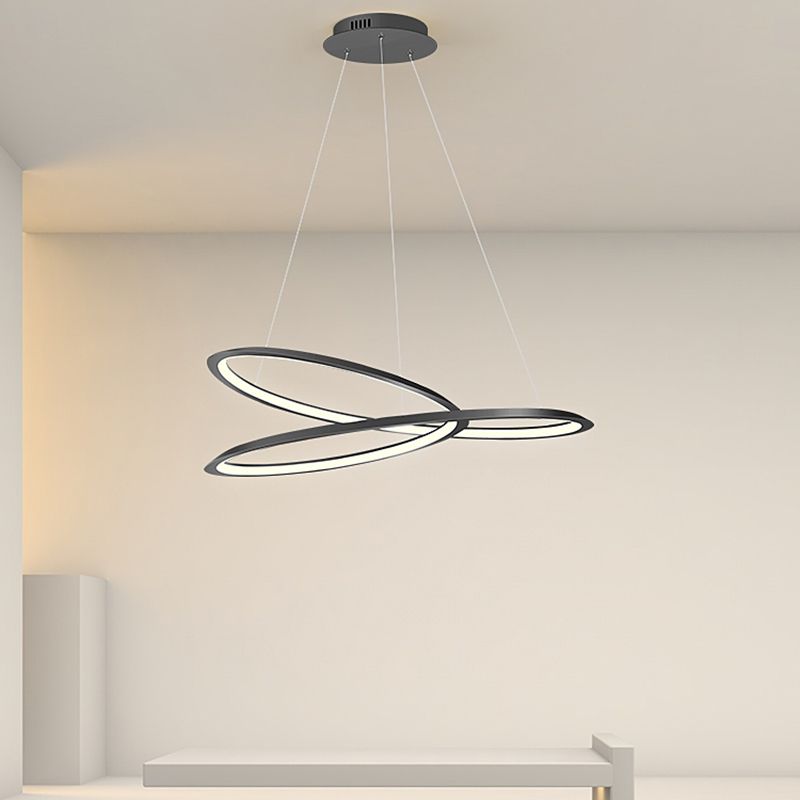 Curve senza soluzione di continuità lampadario a pendente lampadari moderni per sala da pranzo