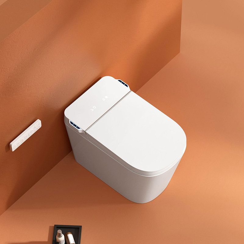 Modern White Toilet Bowl Siphon Jet Toilet with Soft-Close Seat for Bathroom