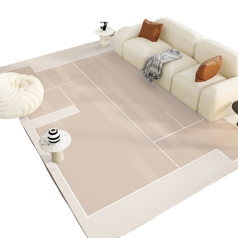 Casual Khaki Rug Polyester Color Piece Rug Washable Rug for Living Room