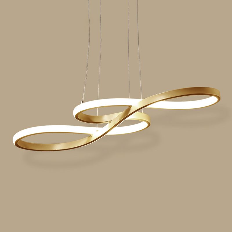 Musical Note Island Chandelier Lights Simplicity Acrylic Chandelier Lighting Fixtures for Living Room