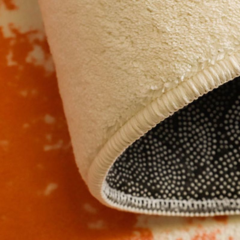 Apricot Tone Nordic Area Rug Polyester Abstract Color Block Rug Washable Indoor Rug for Living Room