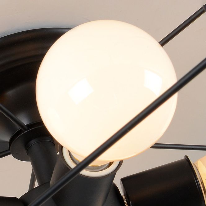 Plafonnier industriel rétro semi - encastré en fer forgé étoile pour espaces intérieurs