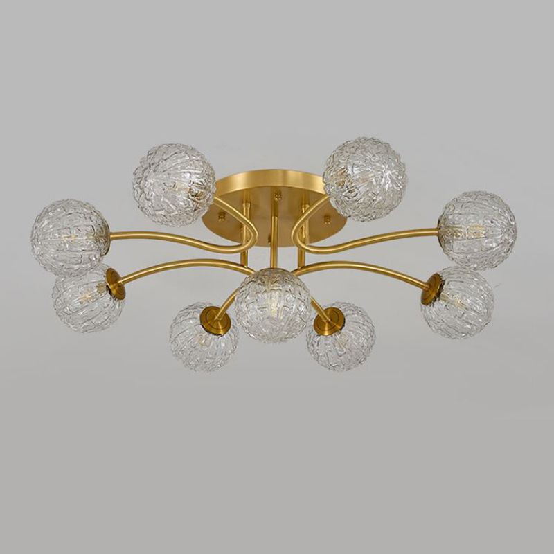 Ball Shape Glass Flush Light Modern Style Multi Lights Flush Mount Fixture