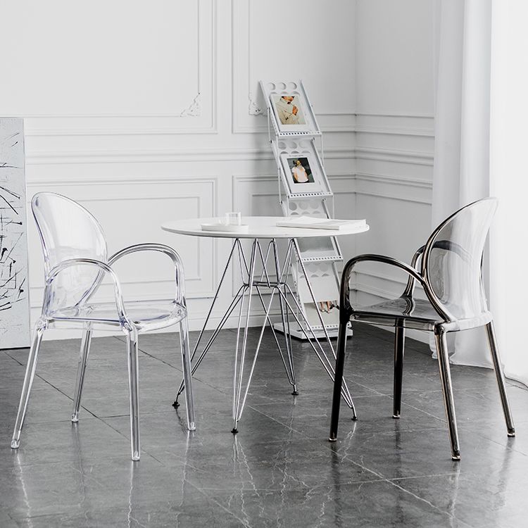 Nordic Style Acrylic Arm Dining Chair for Restaurant, 17-inch Height