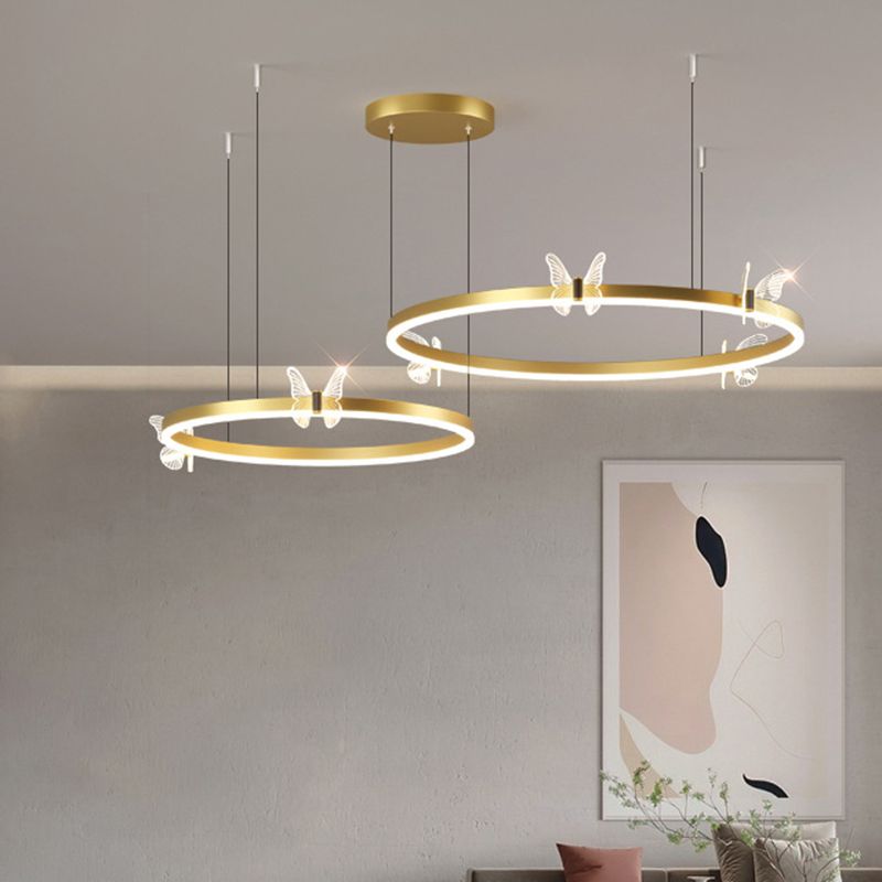 Circular Chandelier Lighting Fixtures Modern Metal Chandelier Lamp