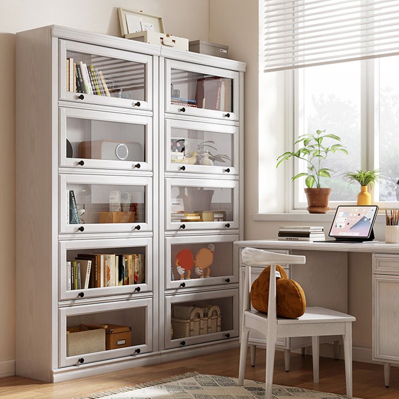 White Closed Back Shelf Bookcase Cabinets Included for Home Office