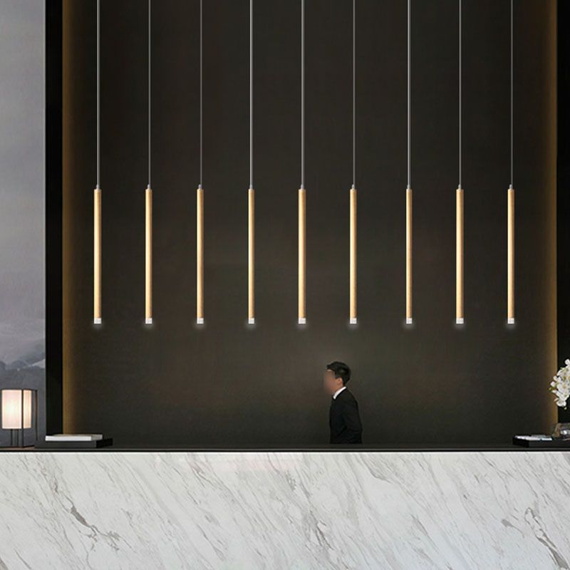 Lineare Anhängerleuchten moderne 1-Licht-LED-Anhängerlampe mit klarem Kristallschatten