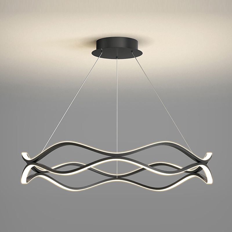 Twisting Shade Metal Chandelier Lights Modern 2- Light Chandelier Lighting Fixtures
