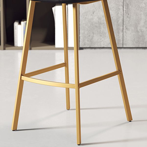 Contemporary Matte Finish PU Leather Barstool Milk Tea Shop Footrest Stool