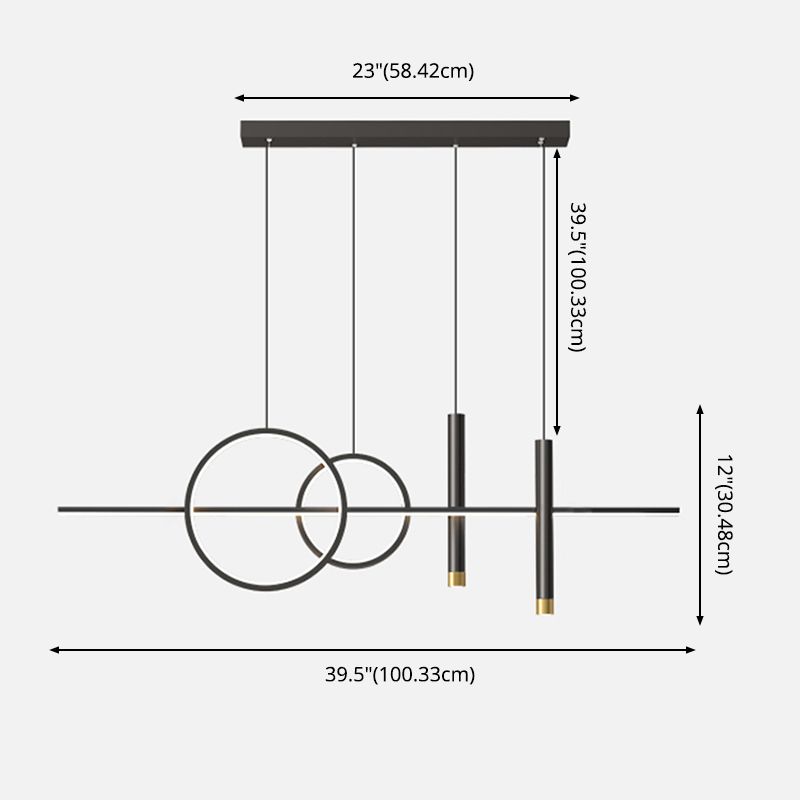 Blue New Modern LED Island Lighting Linear Clear Glass Chandelier Light Fixture for Dining Room