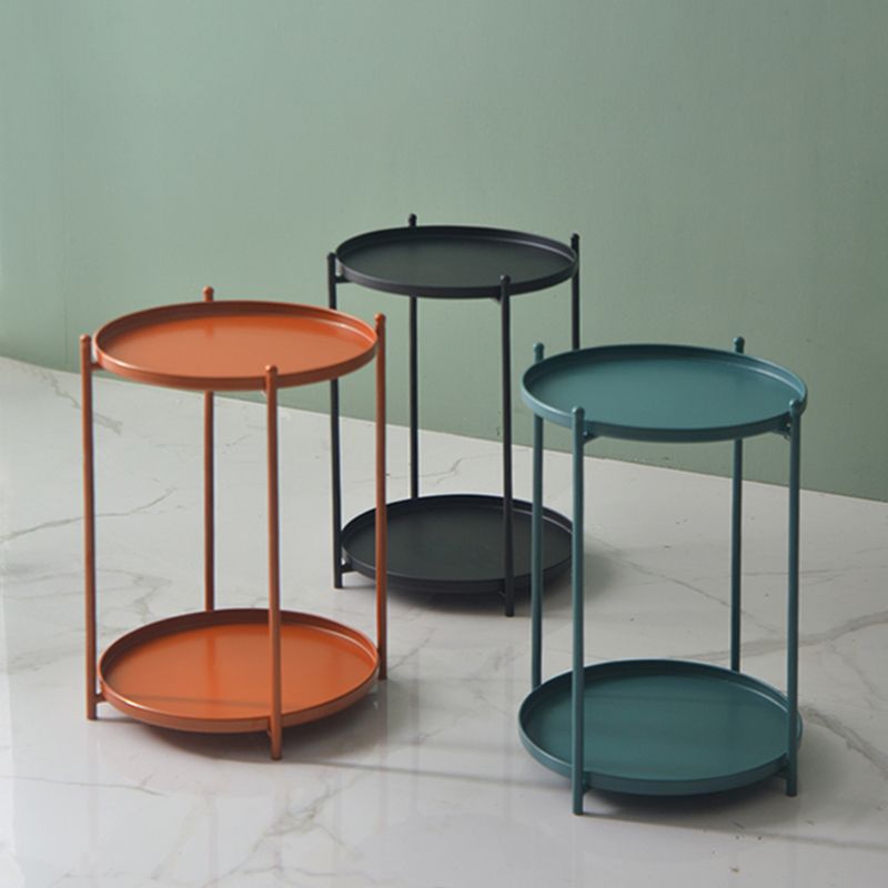Mid-Century Round Tray Top Side End Table 4 Legs Side Side Table