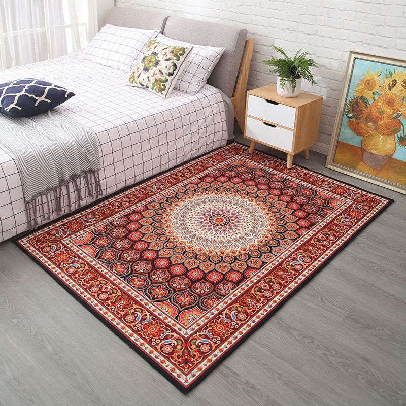 Tappeto di stampa damask marocchina multicolore in polipropilene tappeto resistente alle macchie resistenti a tappeto anti-slip per arredamento per la casa