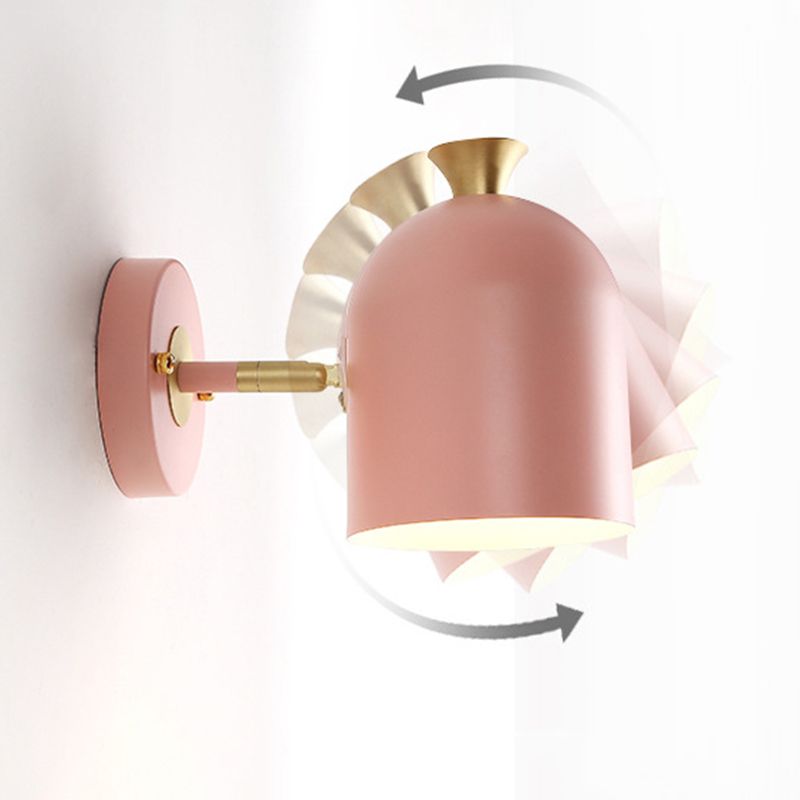 Schattierte Wand montierte Leuchte Nordic-Stil Metall Schlafzimmer Wandleuchte Beleuchtung