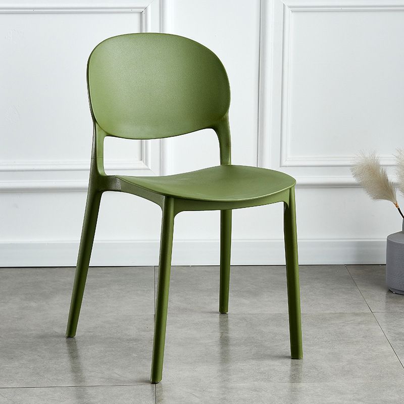 Home Kitchen Dining Armless Chair Open Back Side Plastic Chair