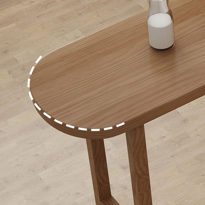 Contemporary Solid Wood Living Room Bar Dining Table in Brown