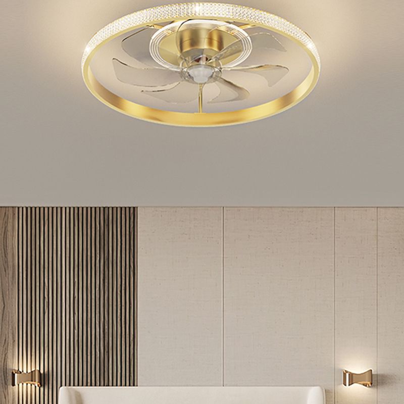 Lampada a ventola a soffitto in metallo in stile semplice con lama a ventola ABS