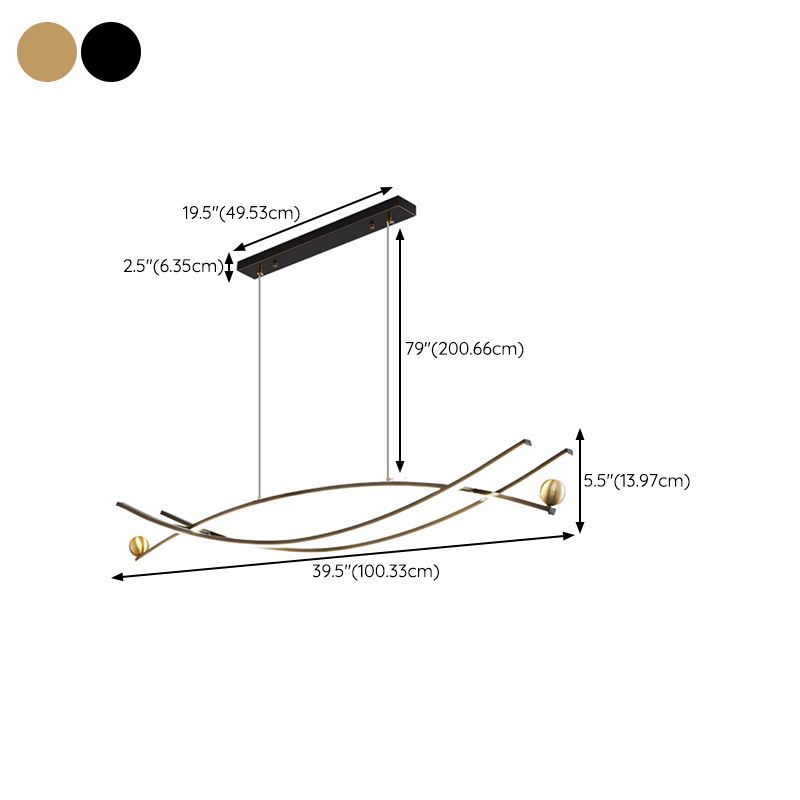 Multiple-Light Geometric Island Lighting Modern Metal Island Pendant Lights