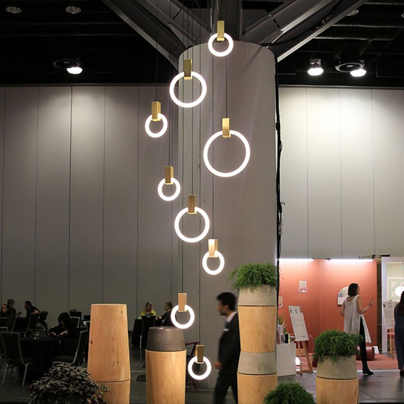 Minimalist Indoor Pendant Light, White Glass Circle Shade Pendant Lighting with Metal Handle