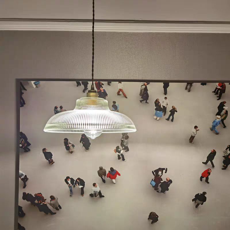 Retro Industrial 1 Light Anhänger Prismatische Klarglas Kuppel Anhängerlampe für Coffeeshop