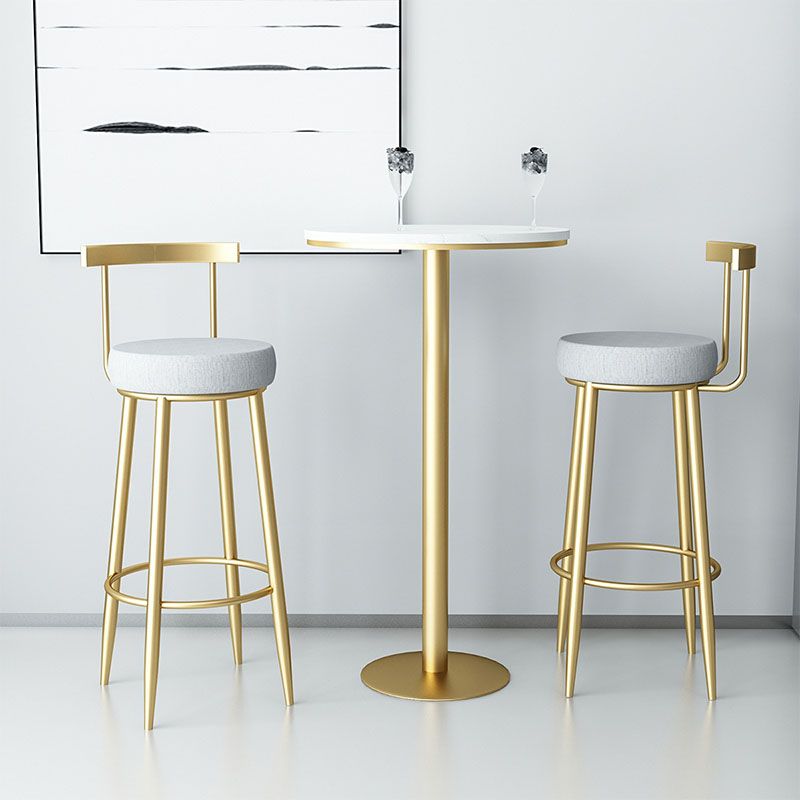 Moderner Metal -Barhocker mit Fußstütze und Casual Bar Stool im unteren Rücken