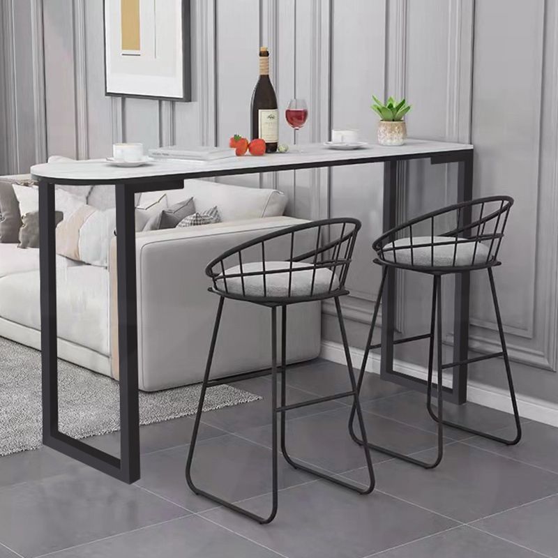 Glam Style Bar Table Sled Base Bar Dining Table for Living Room