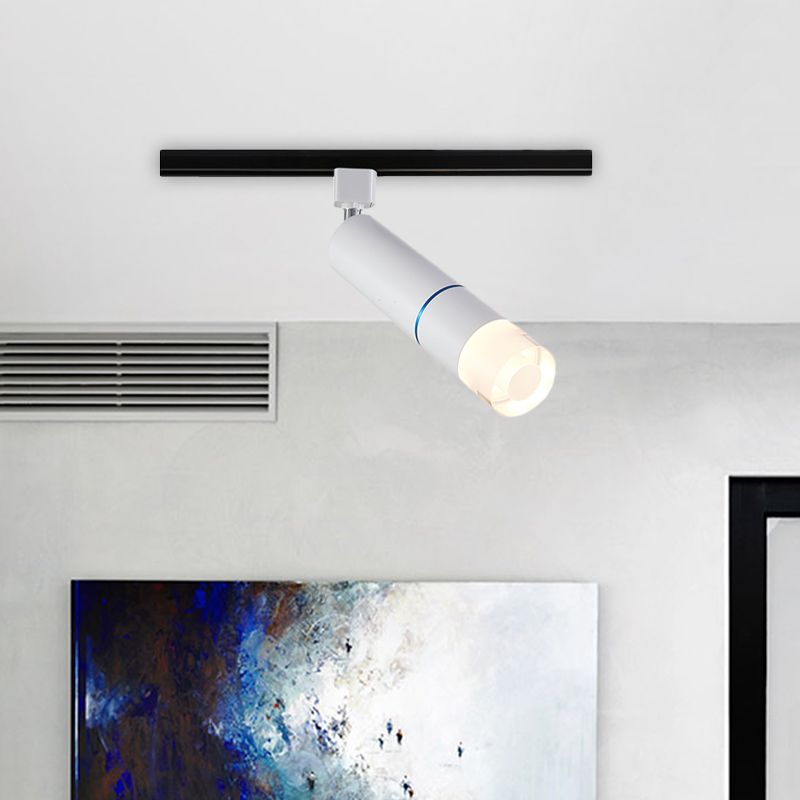 Tube Clothing Store Semi Flush Aluminium LED Modern Rotatable Flush Mount Lighting in White/Pink/Blue