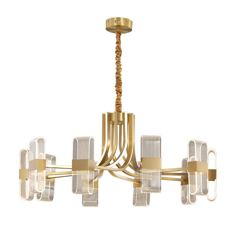 Gold Metal Hanging Pendant Lights Contemporary Sputnik Hanging Lamps for Living Room