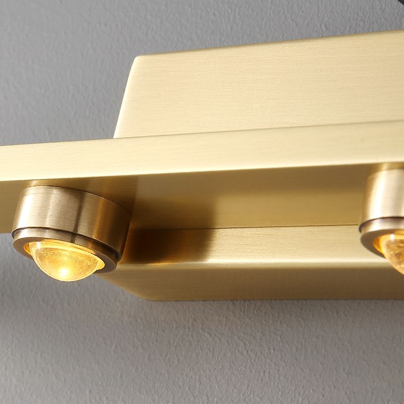 Modern Style Linear Shade Wall Sconce Metal Multi Lights Wall Mounted Lighting in Brass