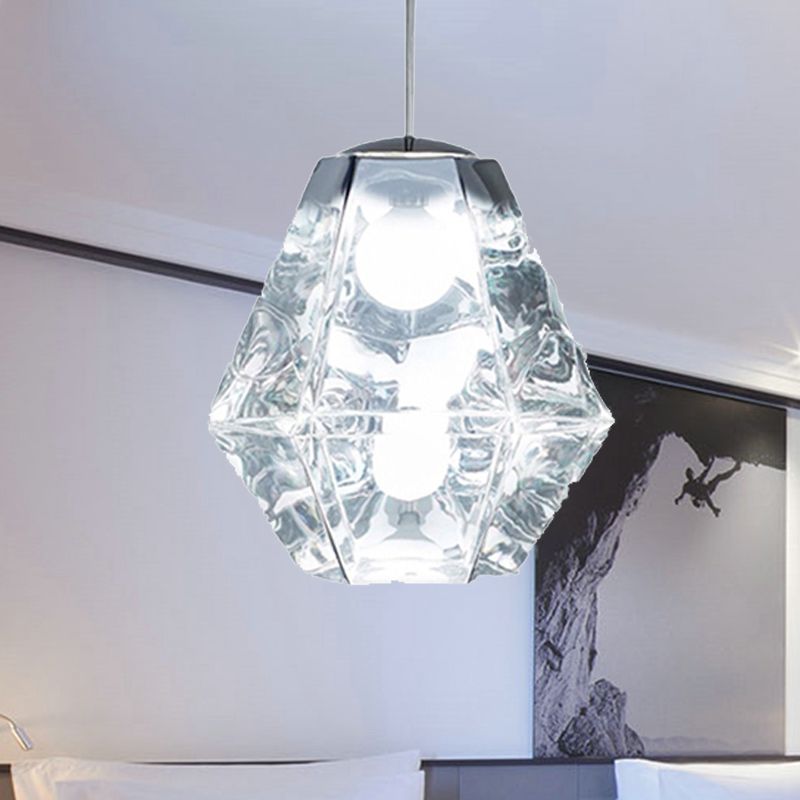 Diamond Anhänger Beleuchtung postmodernes Glas 1 Licht klar/bernsteinfarben