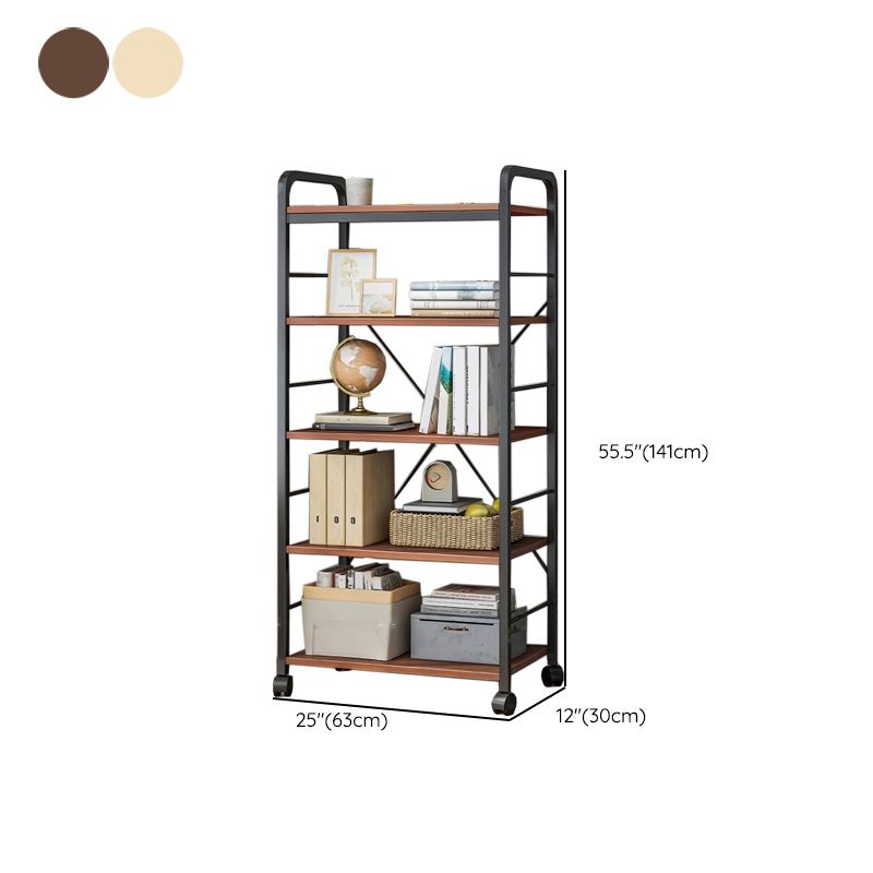 Contemporary Standard Shelf Bookcase Engineered Wood Open Bookcase