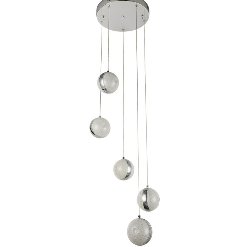Chrome Finish Cluster Ball Pendant Minimalistisch Crystal LED Suspension Light voor het diner