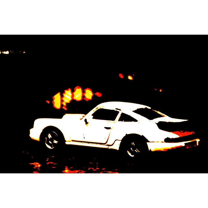 Car Illustration Wall Murals Contemporary Style Wall Art for Boys Bedroom