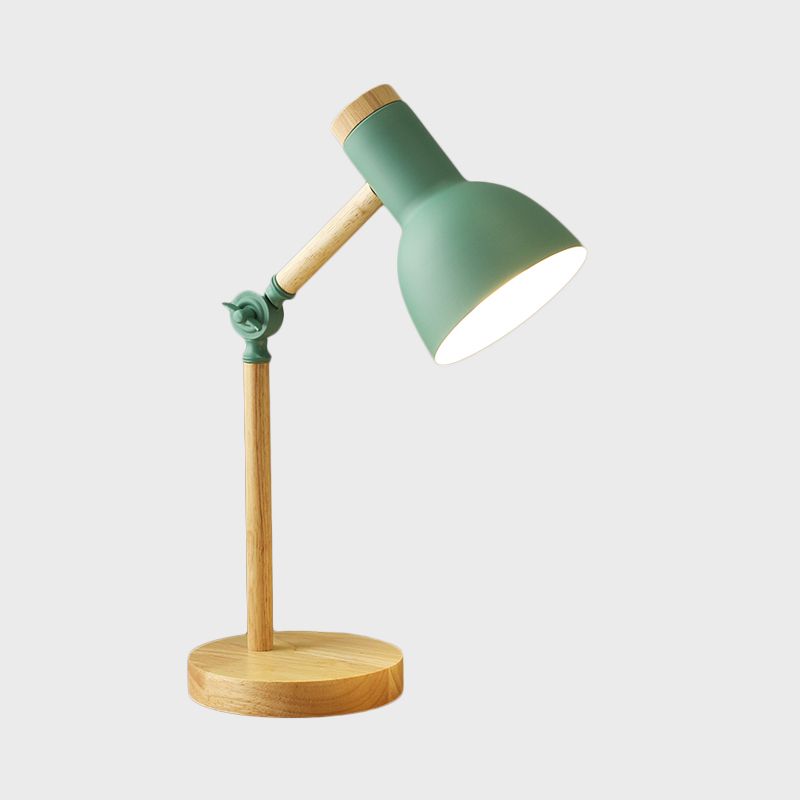 Macaron Dome Lettura Libro Light Metal 1 Light Study Room Lampada in bianco/nero/rosa con braccio in legno rotabile