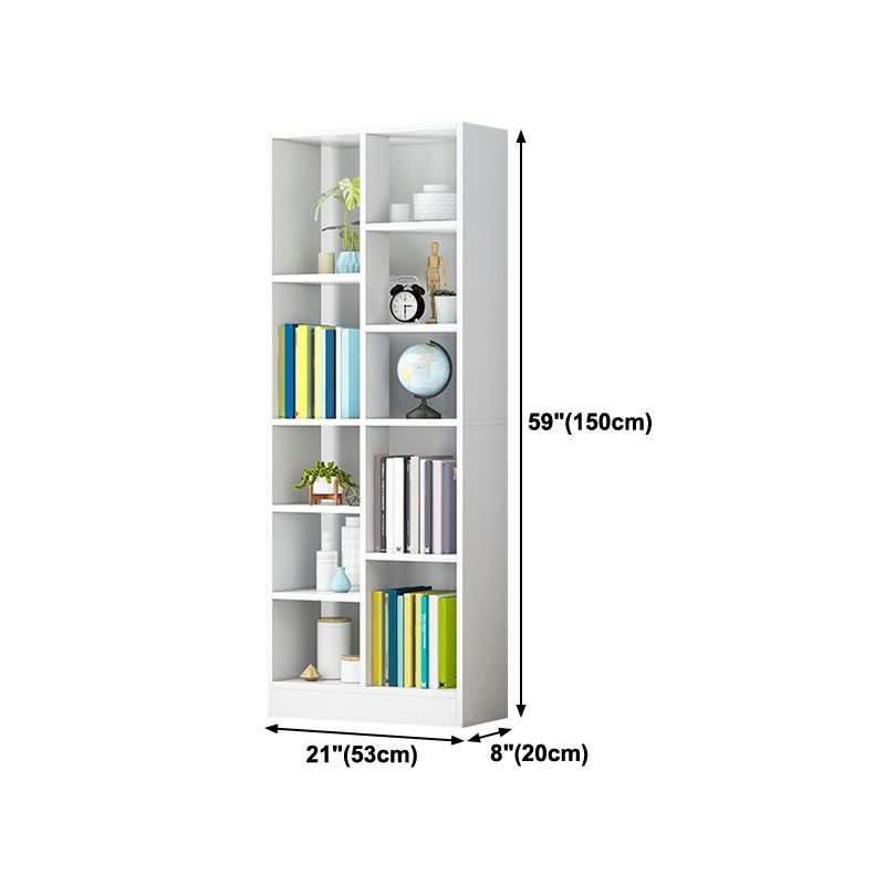Wood Standard Bookshelf Contemporary Style Bookcase for Living Room