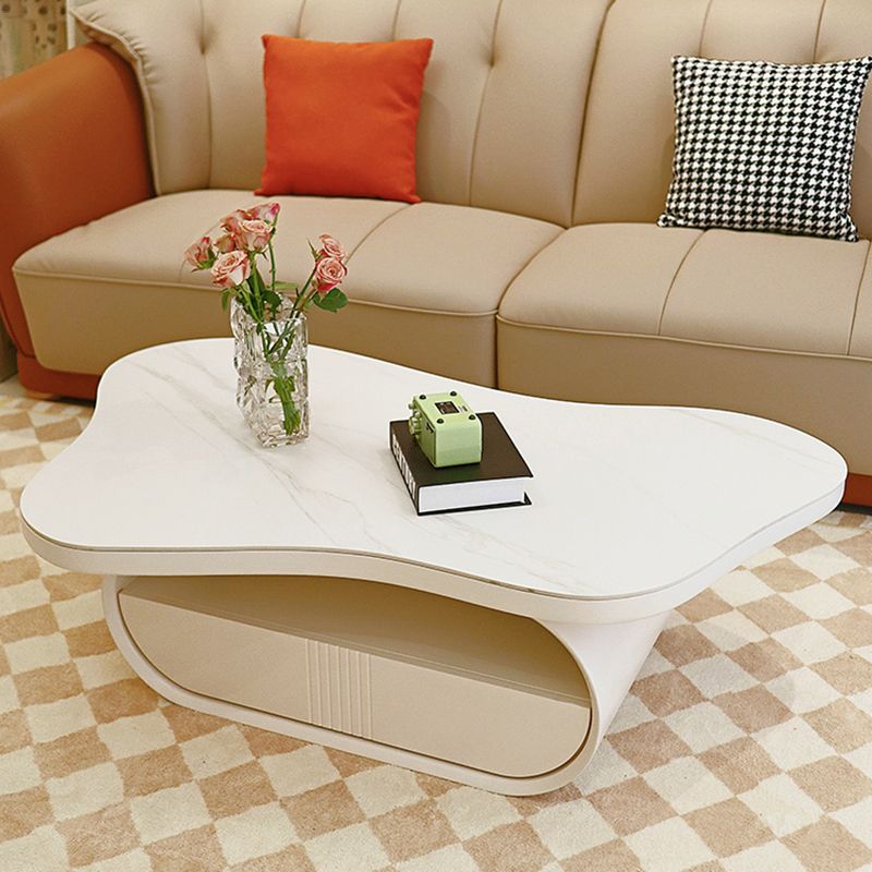 Slate Top Coffee or End Table Abstract Coffee Cocktail Table with Storage Drawers