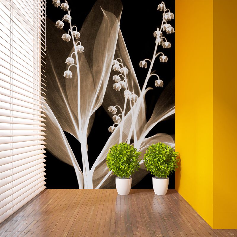 Modern Cape Gooseberry Wall Murals Grey-Coffee Living Room Wall Decor, Custom Made