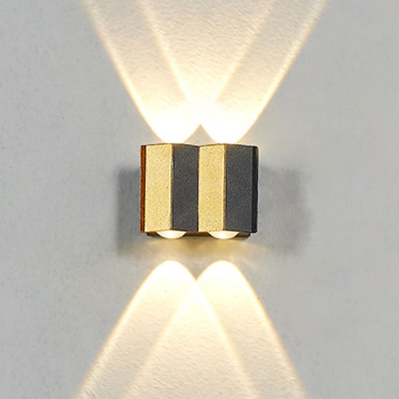 Black and Gold Wall Light Aluminum Modern LED Wall Flush Mount for Outdoors