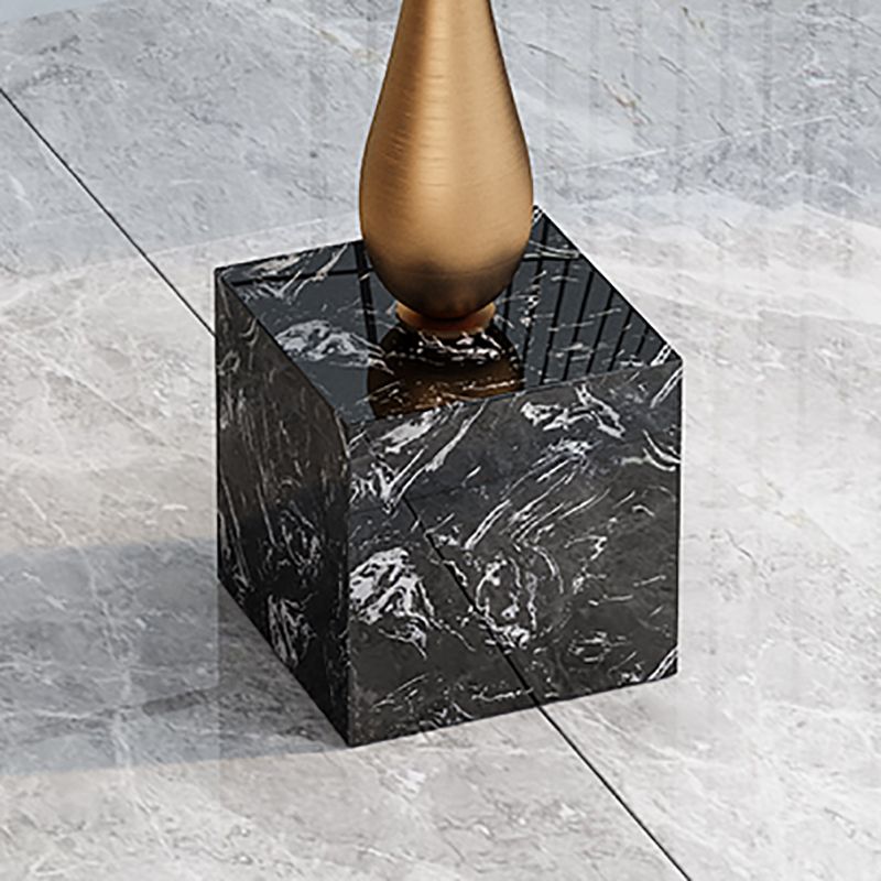 13.77" Wide Pedestal Side Table Modernistic Metal Side End Snack Table