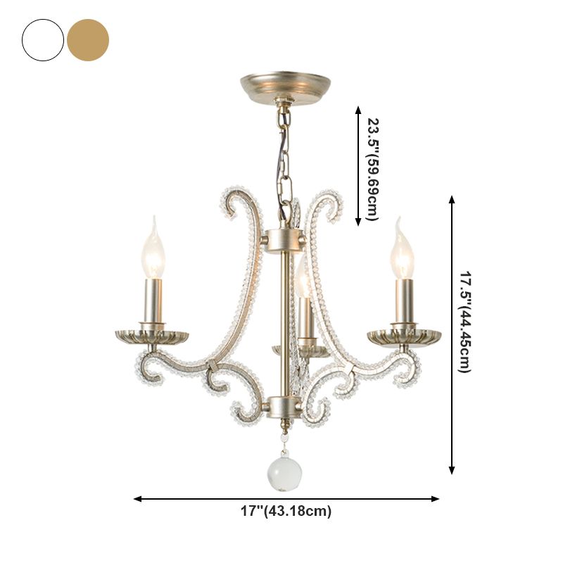 Candle Chandelier Light Fixtures American Style Multi-Head Hanging Pendant Lights for Living Room