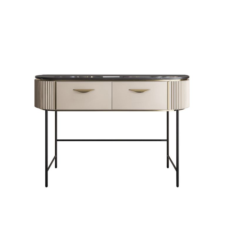 Modern 31.49 " H 2-Drawer Dressing Table Slate Top Vanity Stool