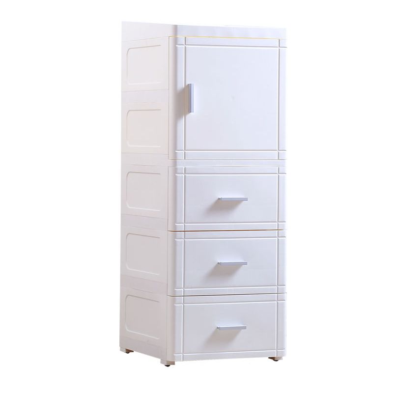 37.4" H Nightstand Plastic Night Table with 1 Door and 2/3-Drawer