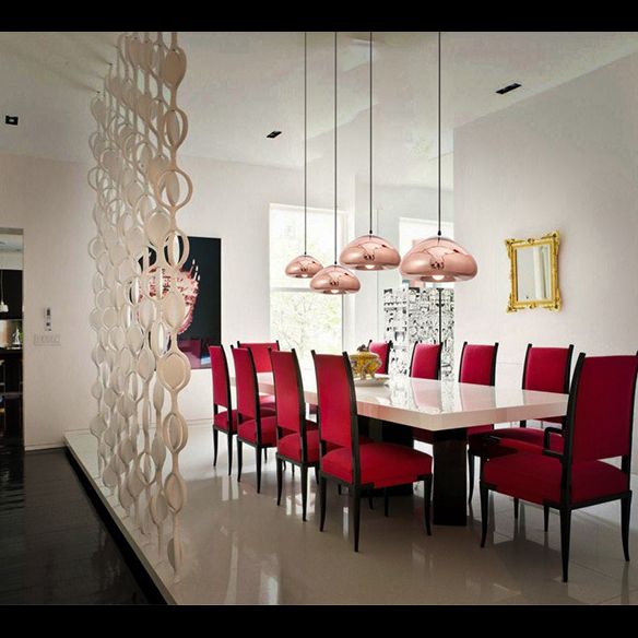 11.8" Wide Electroplating Mirror Glass Hanging Light Bread Shaped Modern Style Simplicity Lighting Pendant