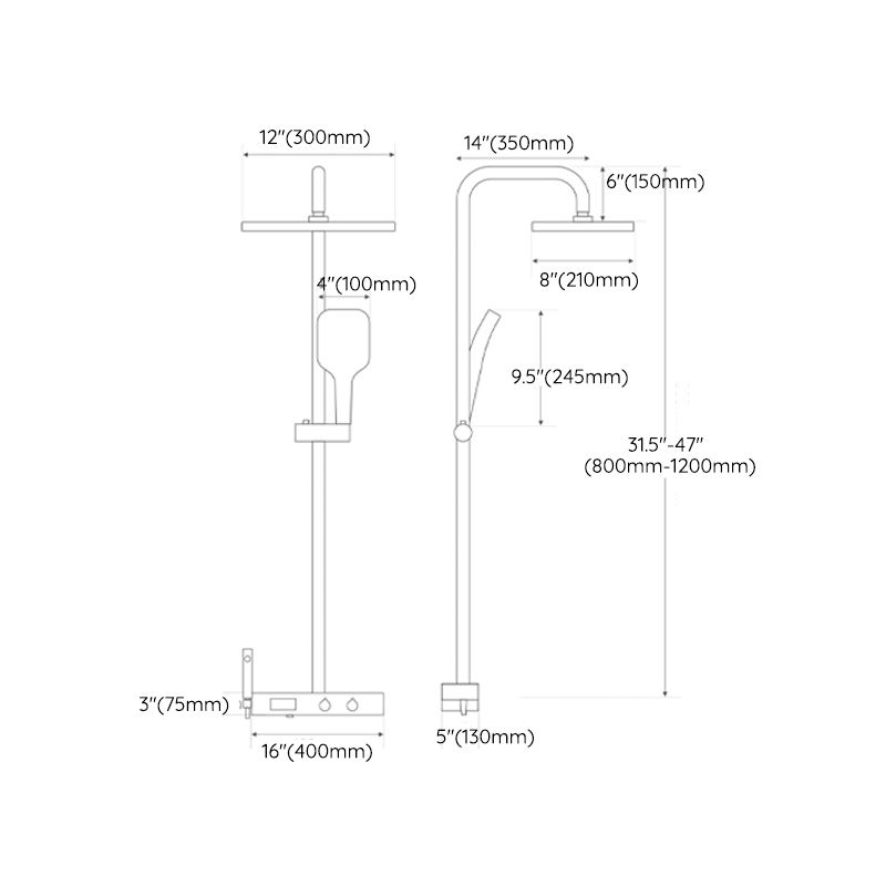 Modern Shower Trim Handheld Shower Head Wall Mounted Rain Shower Head Shower Trim