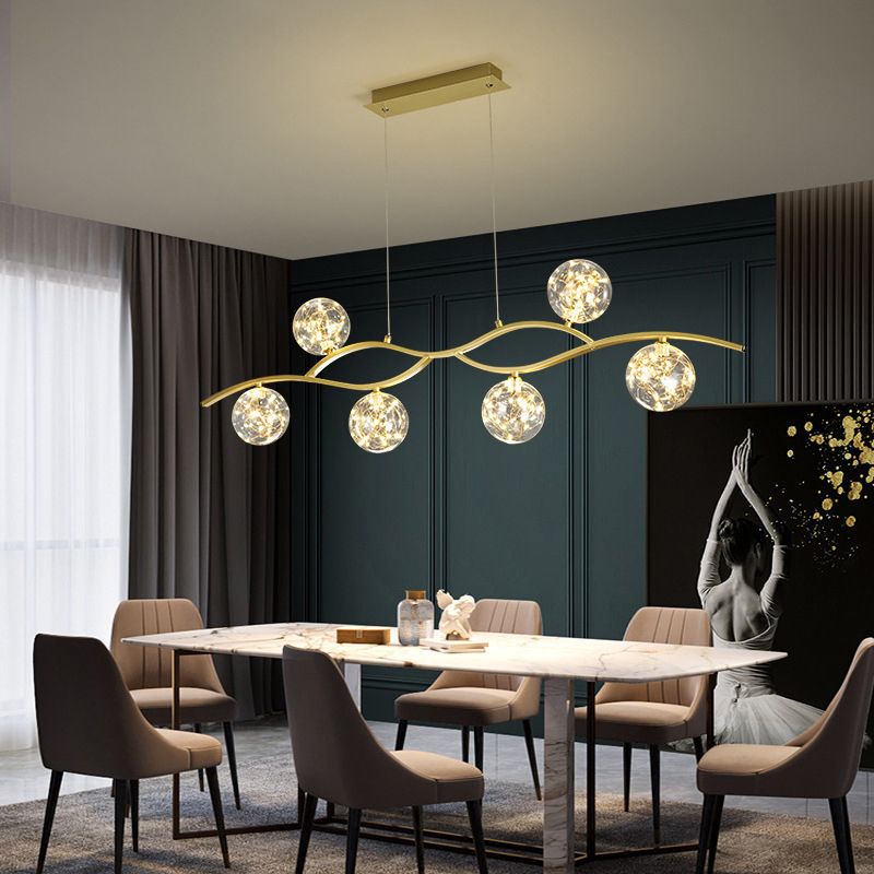 Simple Hanging Island Light Glass LED Hanging Lighting Fixture for Sitting Room