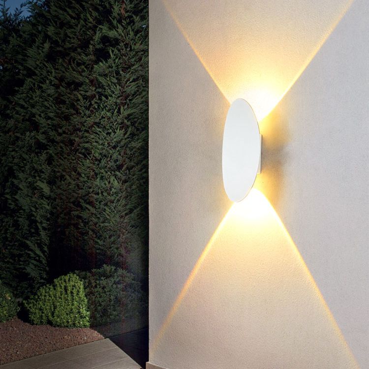 Oval 2-Light LED Wall Lamp in Modern Simplicity Aluminium Waterproof Spotlight for Exterior Spaces
