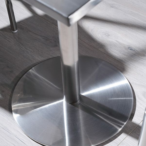 Quadratisch Dichtungstisch Industrie aus Edelstahl Dinnerzimmer Tisch mit Tulpbasis