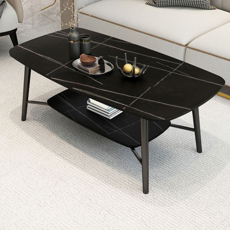 4 Legs Coffee Table Shelf Included Rectangular Cocktail Table