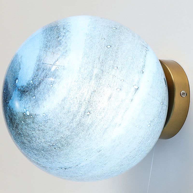 Stellar Globe Shade Wall Sconce Light, Modern Glass 1-Light Sconce Light Fixture